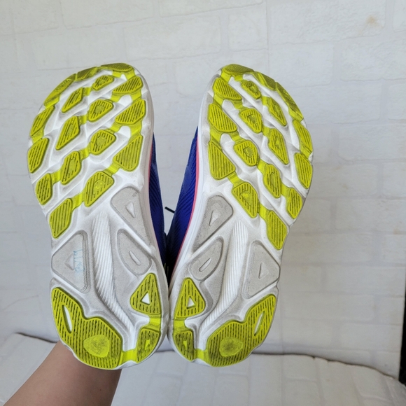 Hoka One Clifton 9 Evening Sky Coral Sneakers - Picture 10 of 12